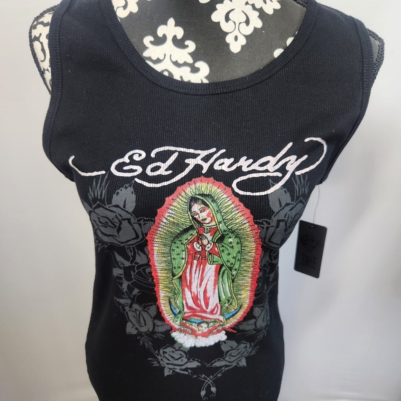 NWT Ed Hardy Black Graphic Dress - Picture 2 of 7